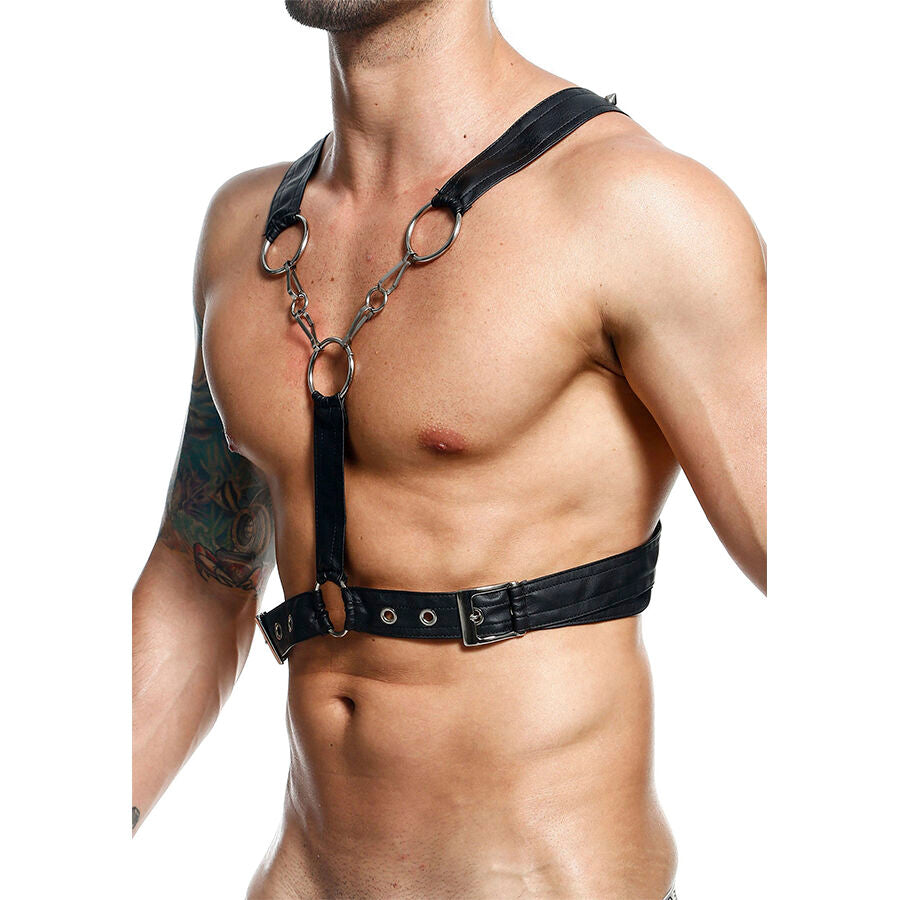 MOB - DNGEON CROSSED BLACK CHAIN HARNESS ONE SIZE - NOCTURNA DESIRES