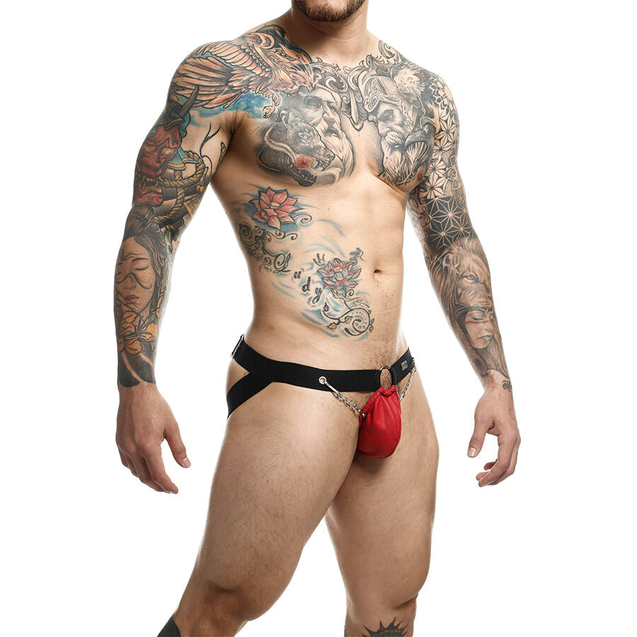 MOB - DNGEON RED JOCKSTRAP WITH CHAINS ONE SIZE - NOCTURNA DESIRES