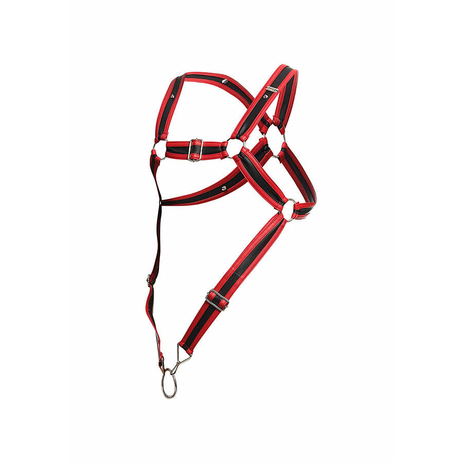 MOB - DNGEON RED CROSSED PENIS HARNESS ONE SIZE - NOCTURNA DESIRES