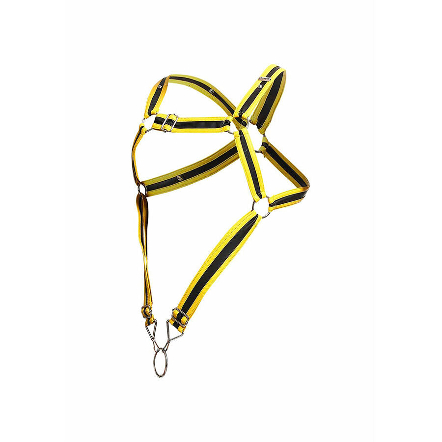 MOB - DNGEON YELLOW CROSSED PENIS HARNESS ONE SIZE - NOCTURNA DESIRES