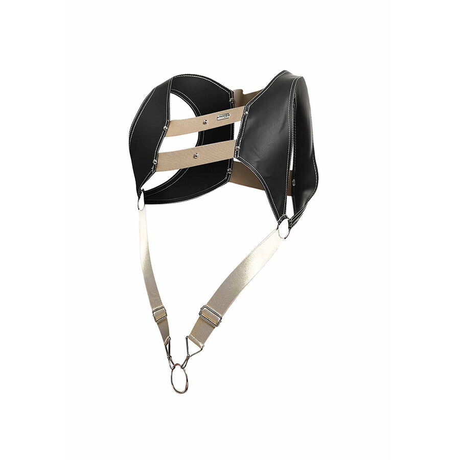 MOB - DNGEON HARNESS WITH GOLDEN PENIS RING ONE SIZE - NOCTURNA DESIRES