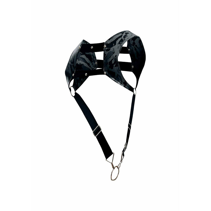 MOB - DNGEON HARNESS WITH SILVER PENIS RING ONE SIZE - NOCTURNA DESIRES