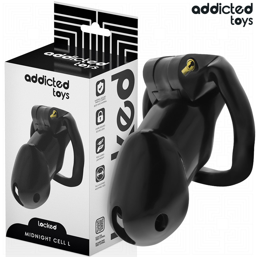 ADDICTED TOYS LOCKED - MINDNIGHT CELL PENIS CAGE SIZE L - NOCTURNA DESIRES