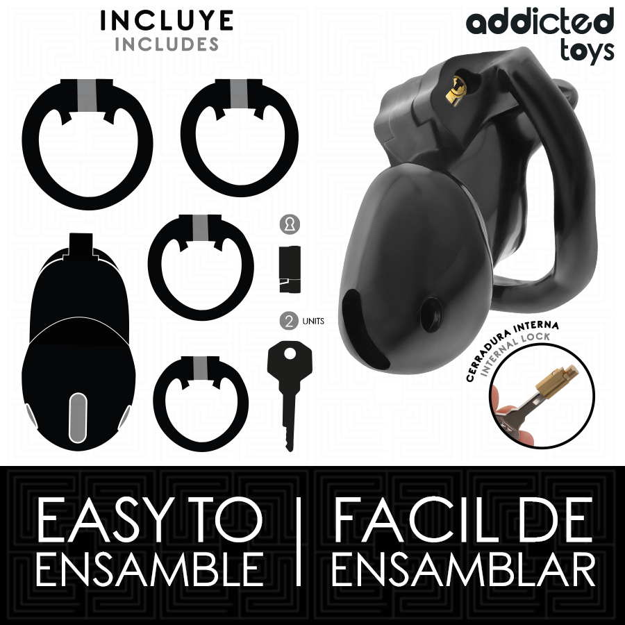 ADDICTED TOYS LOCKED - MINDNIGHT CELL PENIS CAGE SIZE S - NOCTURNA DESIRES