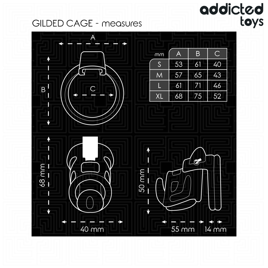 ADDICTED TOYS LOCKED - GILDEN CAGE SILICONE PENIS CAGE 8.5 CM - NOCTURNA DESIRES