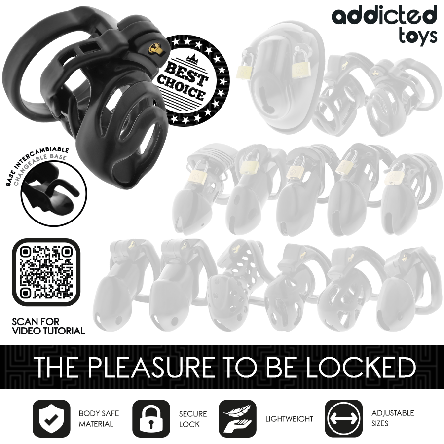 ADDICTED TOYS LOCKED - ETERNAL LOCK PENIS CAGE 9 CM - NOCTURNA DESIRES