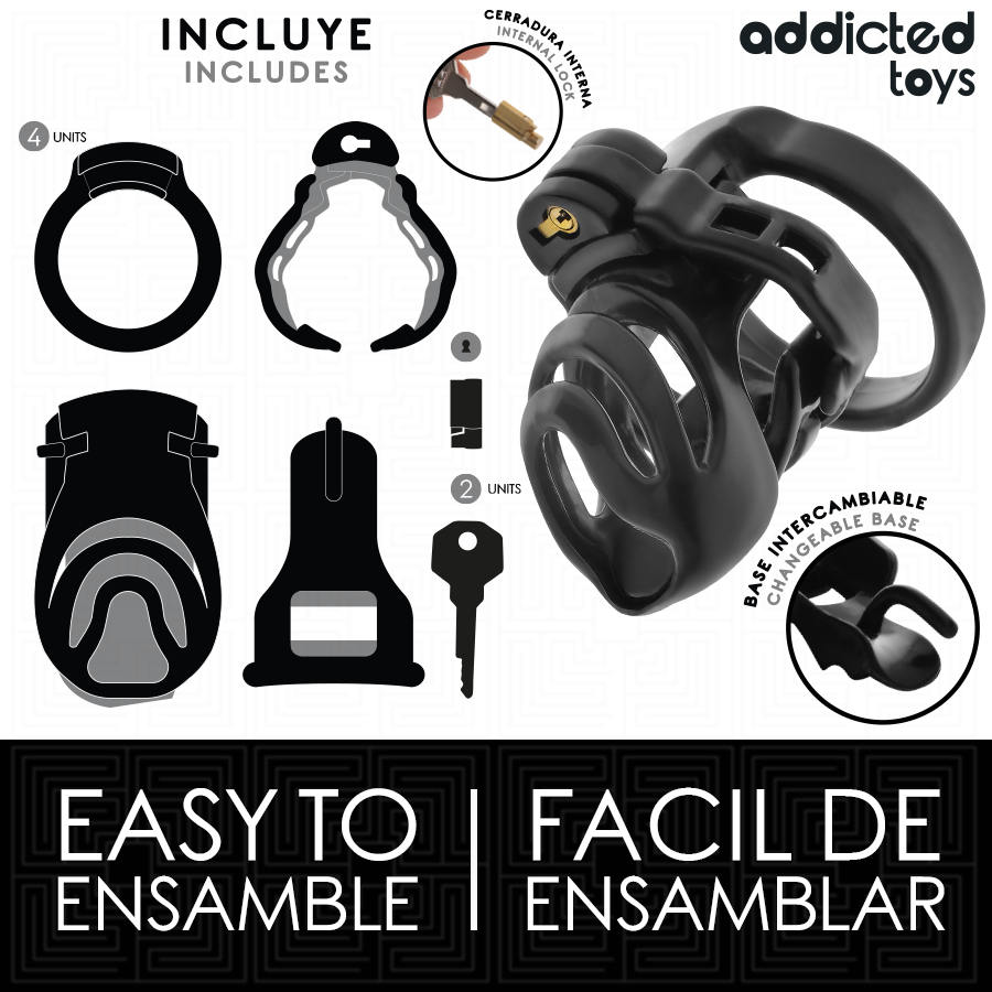 ADDICTED TOYS LOCKED - ETERNAL LOCK PENIS CAGE 9 CM - NOCTURNA DESIRES