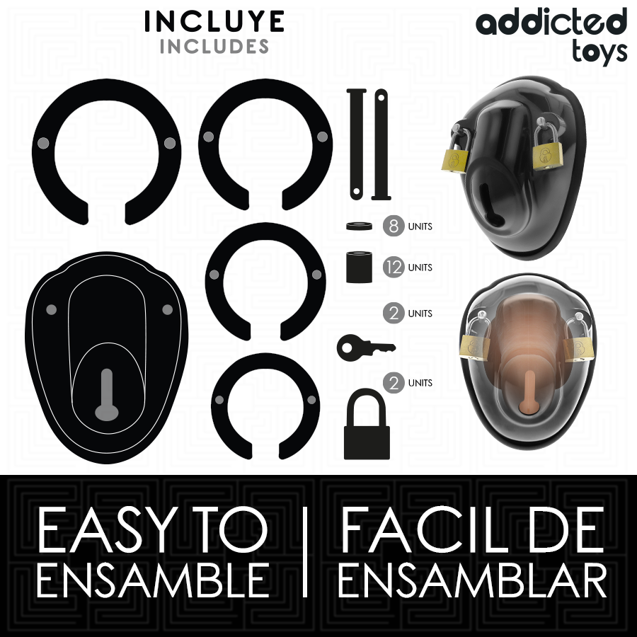 ADDICTED TOYS LOCKED - KEYLESS RESTRAINT PENIS CAGE 11.5 CM - NOCTURNA DESIRES