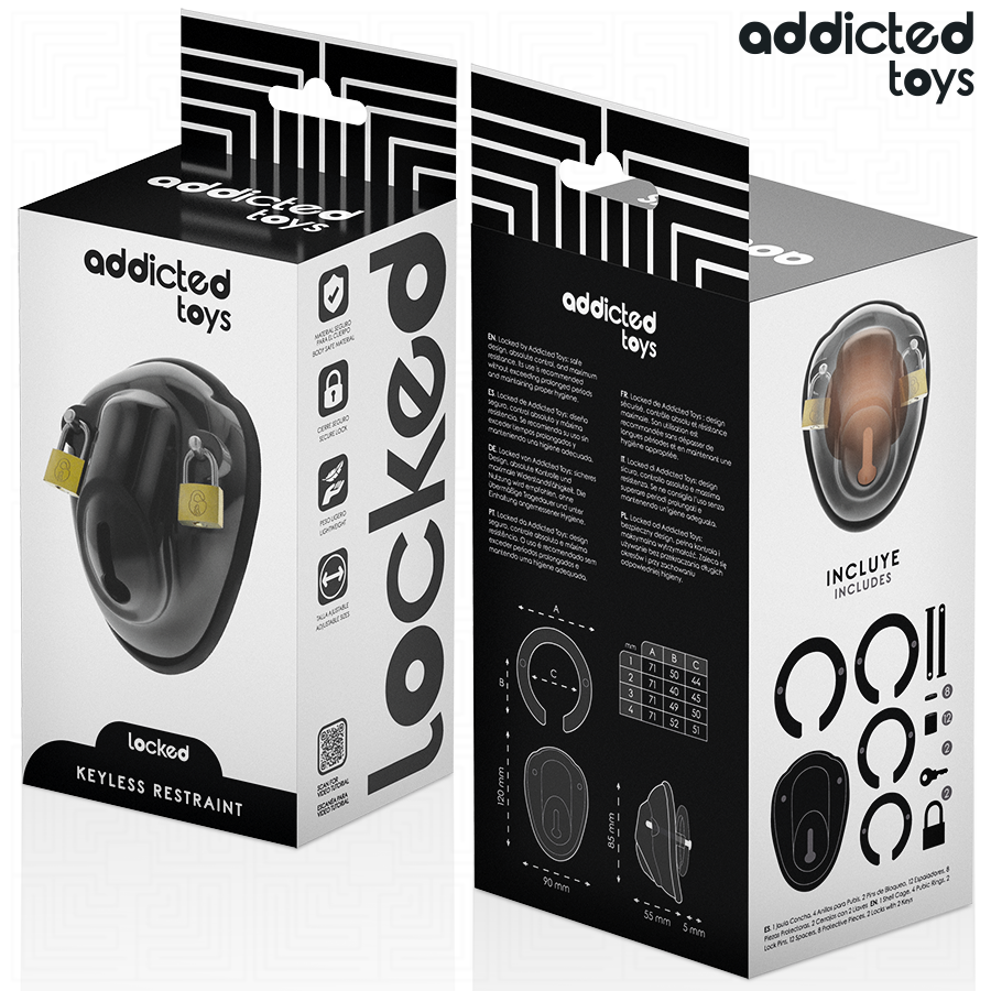 ADDICTED TOYS LOCKED - KEYLESS RESTRAINT PENIS CAGE 11.5 CM - NOCTURNA DESIRES
