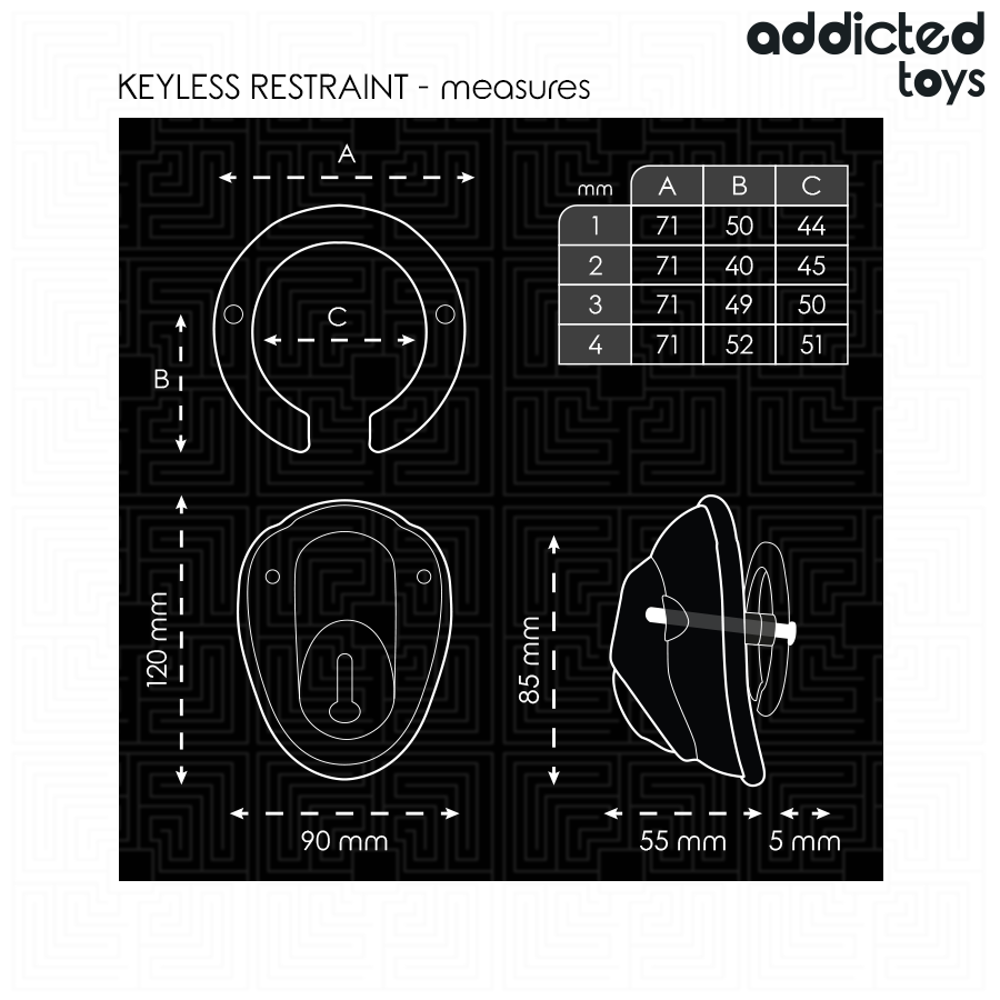 ADDICTED TOYS LOCKED - KEYLESS RESTRAINT PENIS CAGE 11.5 CM - NOCTURNA DESIRES