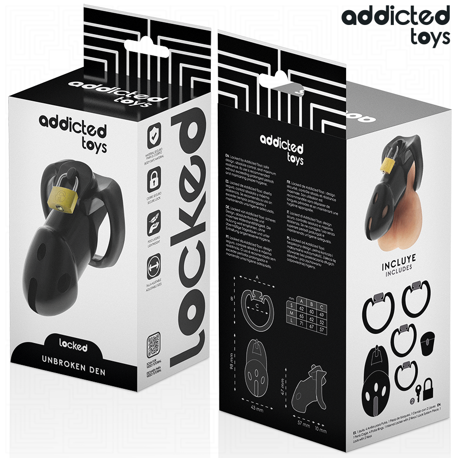 ADDICTED TOYS LOCKED - UNBROKEN DEN PENIS CAGE 9.8 CM - NOCTURNA DESIRES