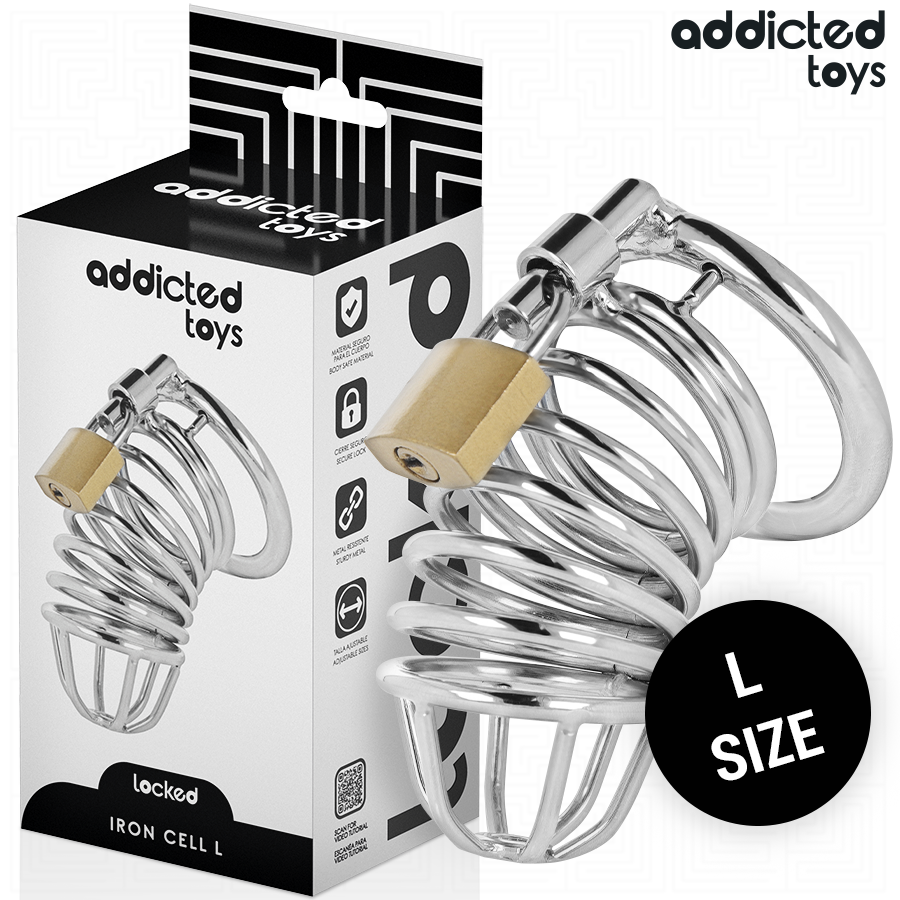 ADDICTED TOYS LOCKED - IRON CELL METAL PENIS CAGE 5 CM SIZE L - NOCTURNA DESIRES
