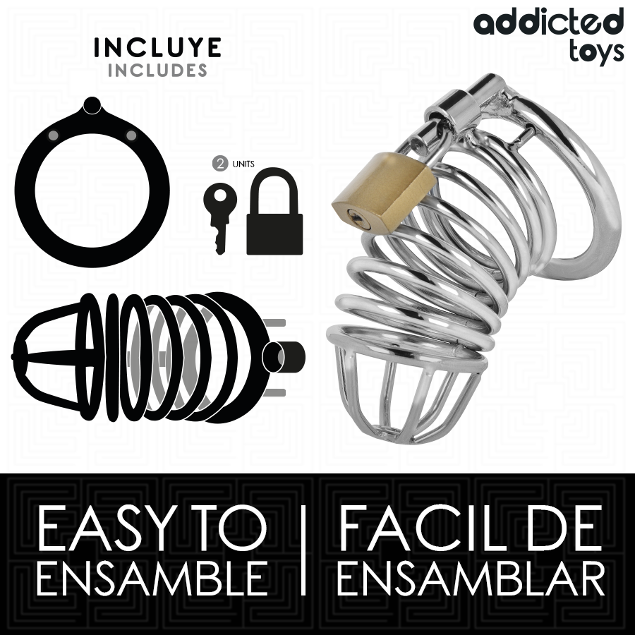 ADDICTED TOYS LOCKED - IRON CELL METAL PENIS CAGE 5 CM SIZE L - NOCTURNA DESIRES