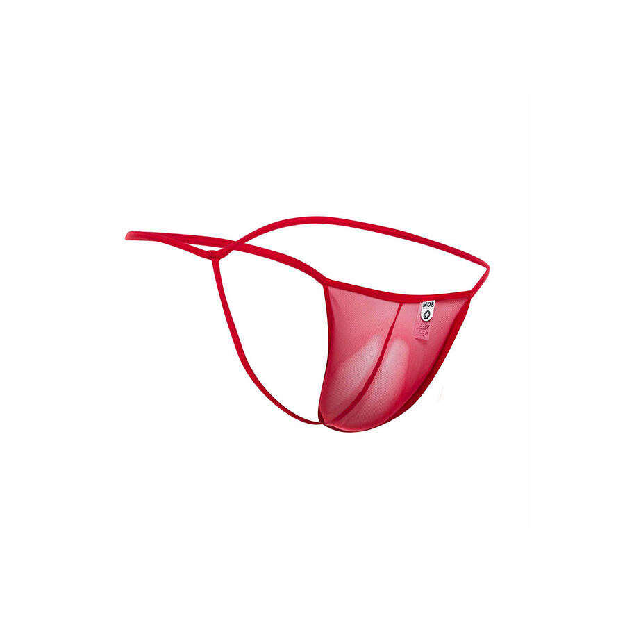 MOB - TRANSPARENT RED T-SHAPED THONG SIZE L/XL - NOCTURNA DESIRES