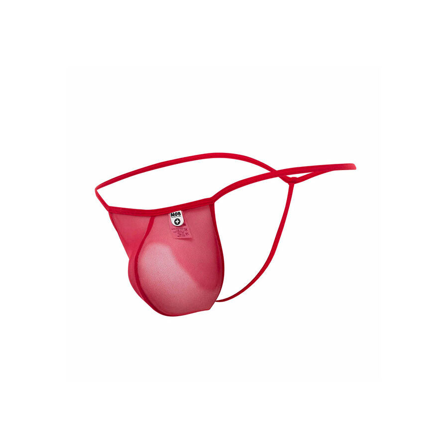 MOB - TRANSPARENT RED T-SHAPED THONG SIZE L/XL - NOCTURNA DESIRES
