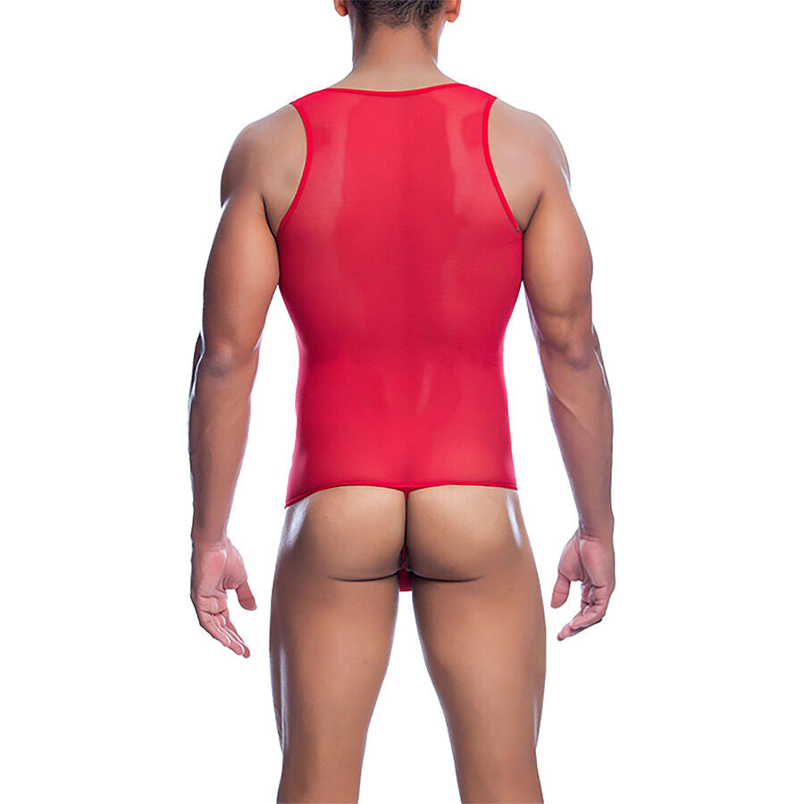 MOB - RED TRANSPARENT BODYSHEER SIZE L/XL - NOCTURNA DESIRES