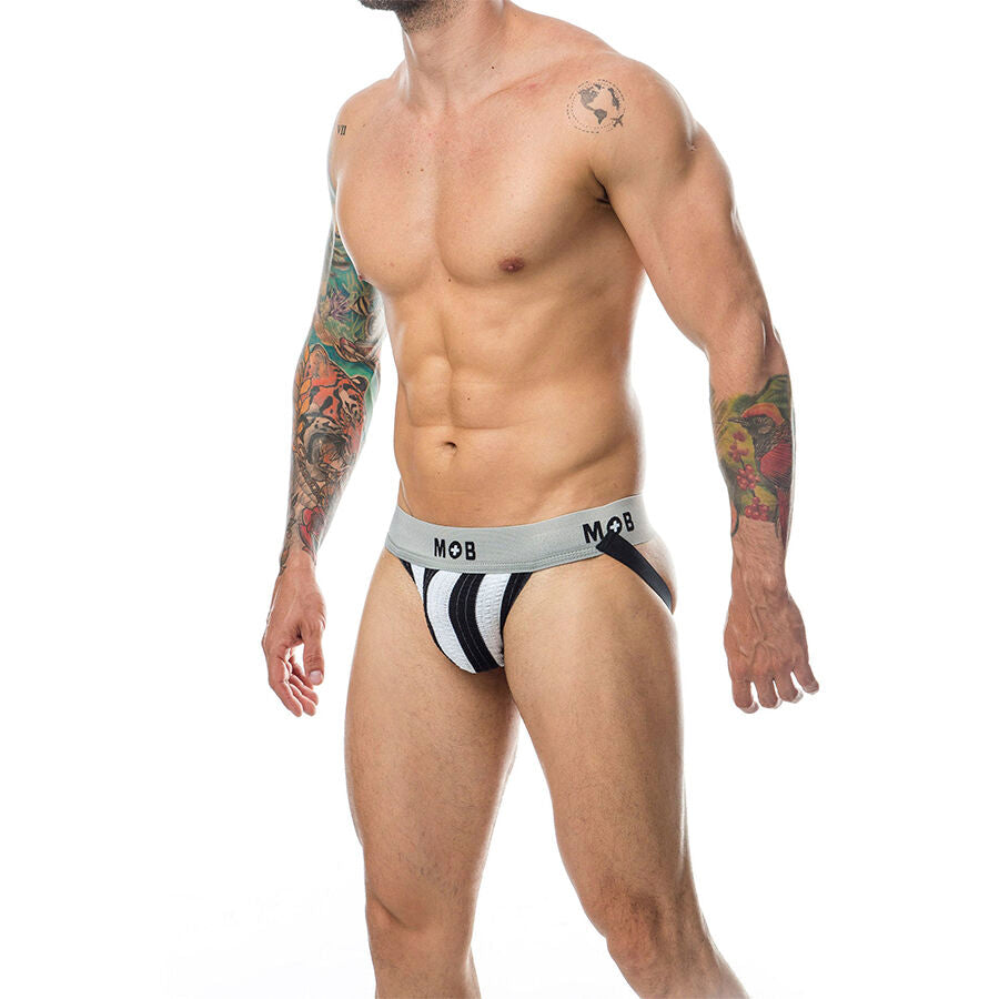 MOB - CLASSIC STRIPE WHITE JOCK SIZE XXL - NOCTURNA DESIRES