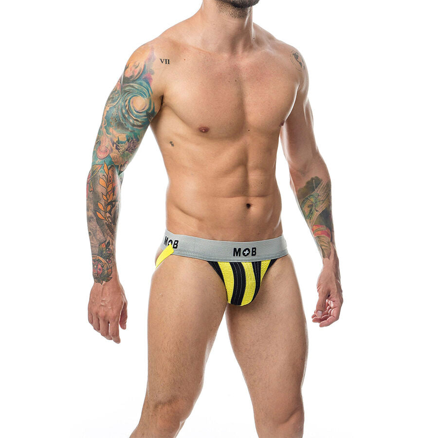 MOB - CLASSIC STRIPE JOCK YELLOW SIZE XL - NOCTURNA DESIRES