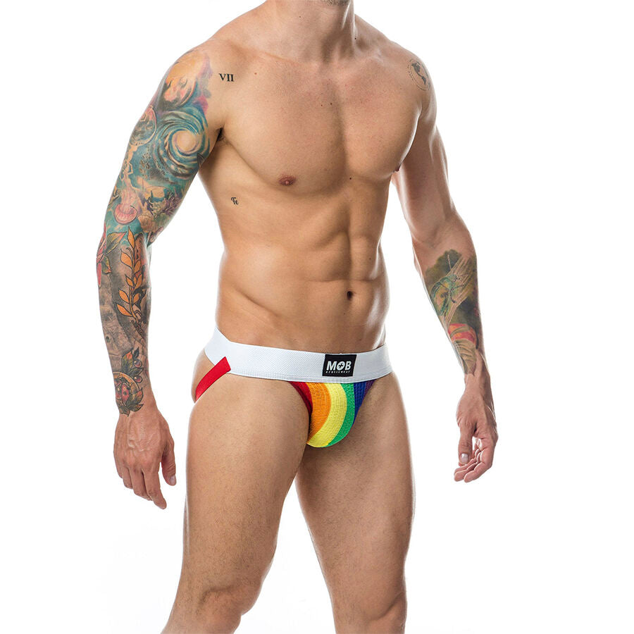 MOB - CLASSIC JOCK STRIPE RAINBOW SIZE M - NOCTURNA DESIRES