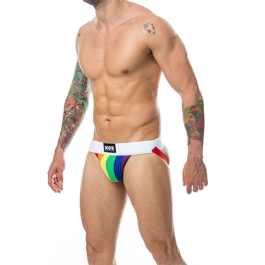 MOB - CLASSIC JOCK STRIPE RAINBOW SIZE XL - NOCTURNA DESIRES