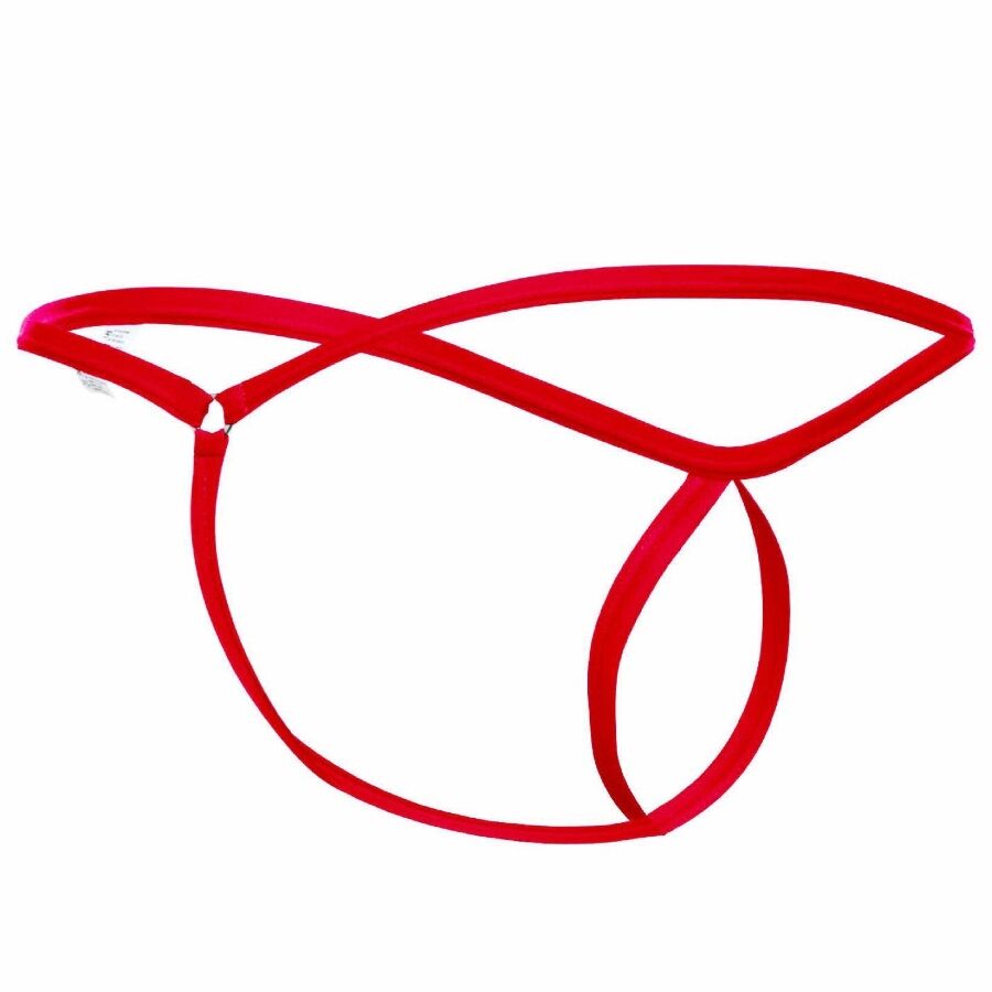 MOB - RED TEAR-SHAPED THONG SIZE S/M - NOCTURNA DESIRES