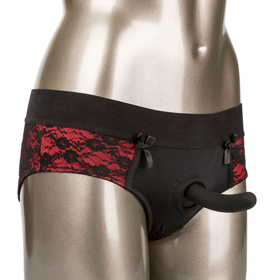 CALEXOTICS - SCANDAL SET OF CROTCHLESS PANTIES WITH DILDO SIZE S/M - NOCTURNA DESIRES