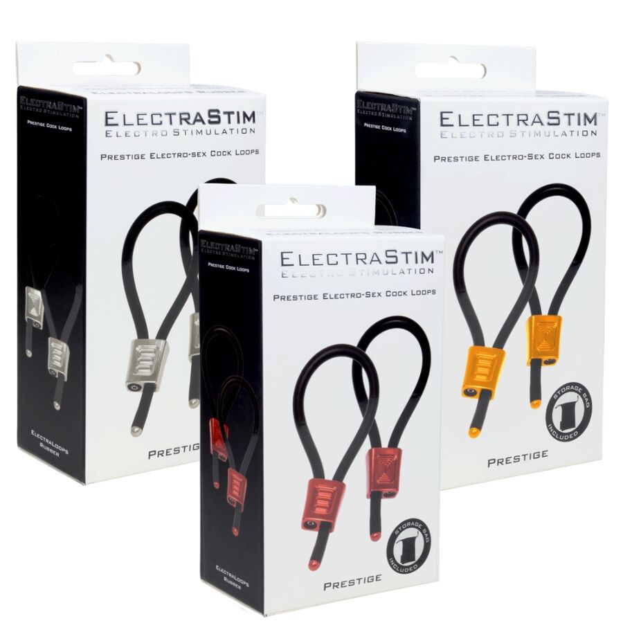 ELECTRASTIM - PRESTIGE ELECTRA LOOPS ADJUSTABLE COCK RINGS RED - NOCTURNA DESIRES