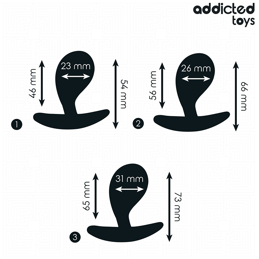 ADDICTED TOYS - SET OF 3 ANAL PLUG SILICONE MODEL 3 - NOCTURNA DESIRES