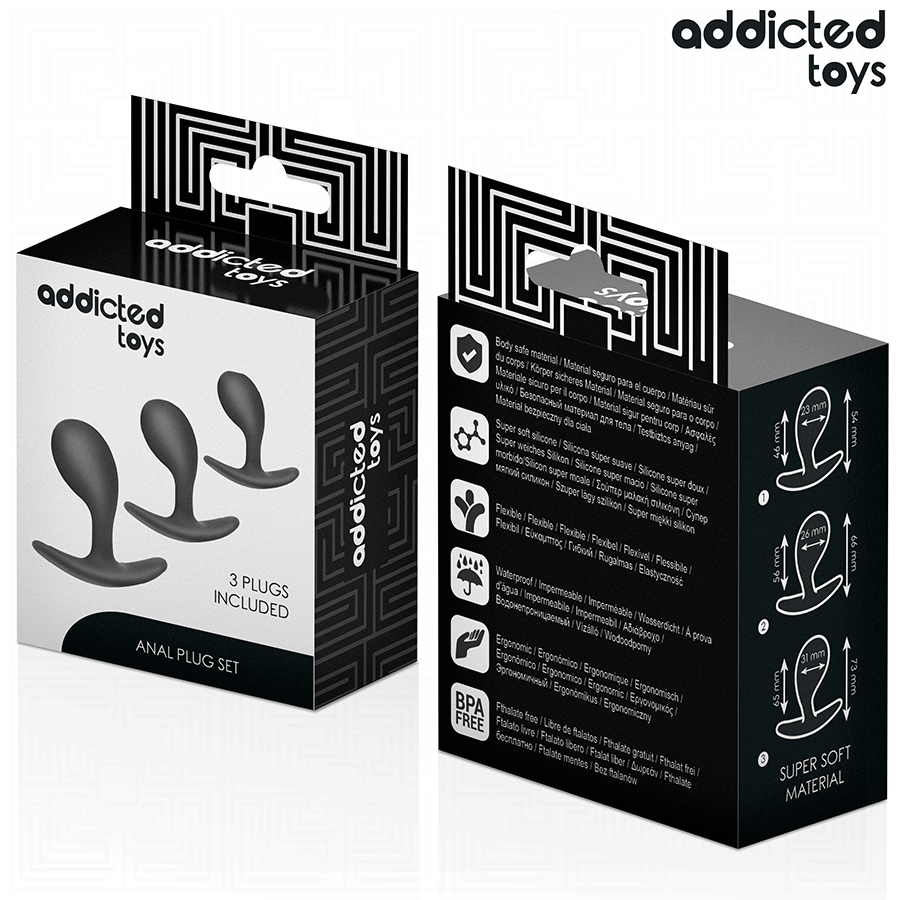 ADDICTED TOYS - SET OF 3 ANAL PLUG SILICONE MODEL 3 - NOCTURNA DESIRES