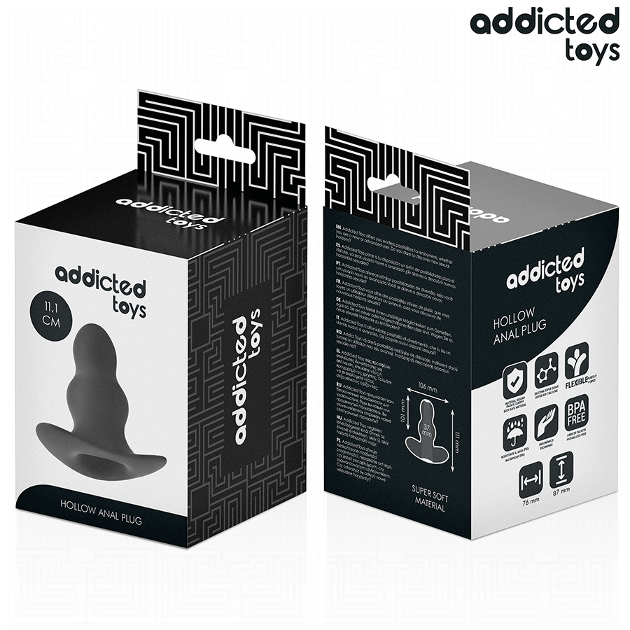ADDICTED TOYS - HOLLOW ANAL PLUG SILICONE SIZE L 11.1 CM - NOCTURNA DESIRES