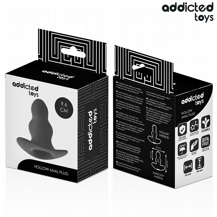 ADDICTED TOYS - HOLLOW ANAL PLUG SILICONE SIZE M 9.6 CM - NOCTURNA DESIRES