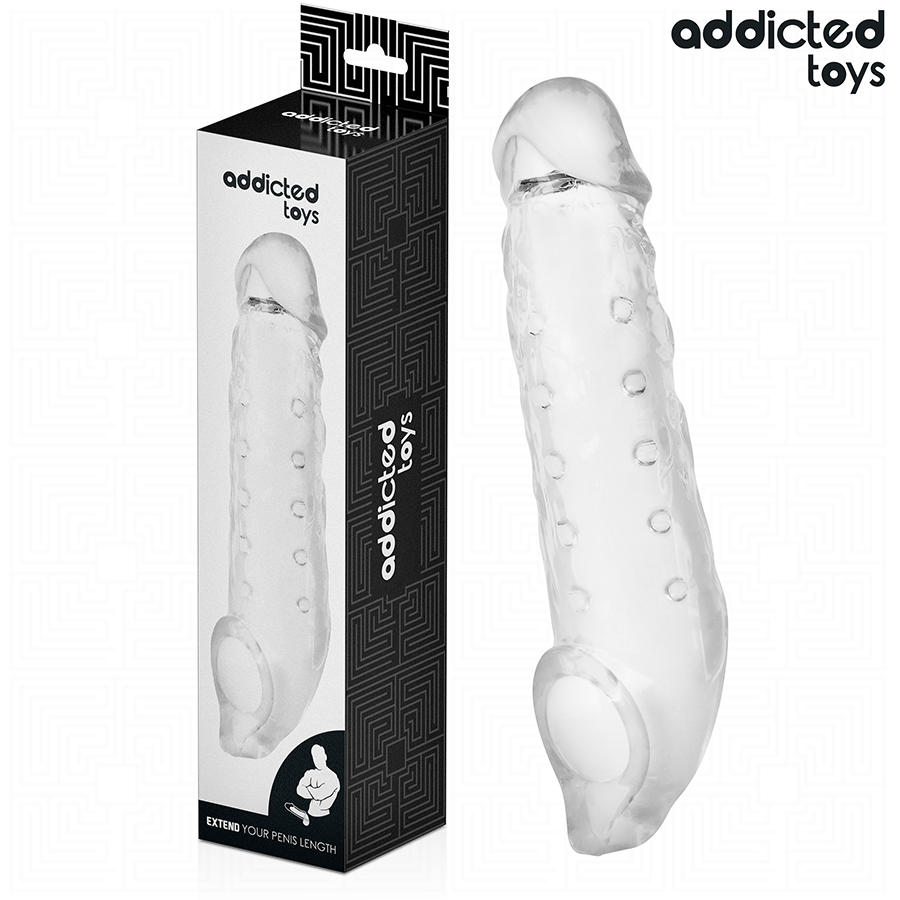 ADDICTED TOYS - TRANSPARENT PENIS EXTENSON SIZE S 23 CM - NOCTURNA DESIRES