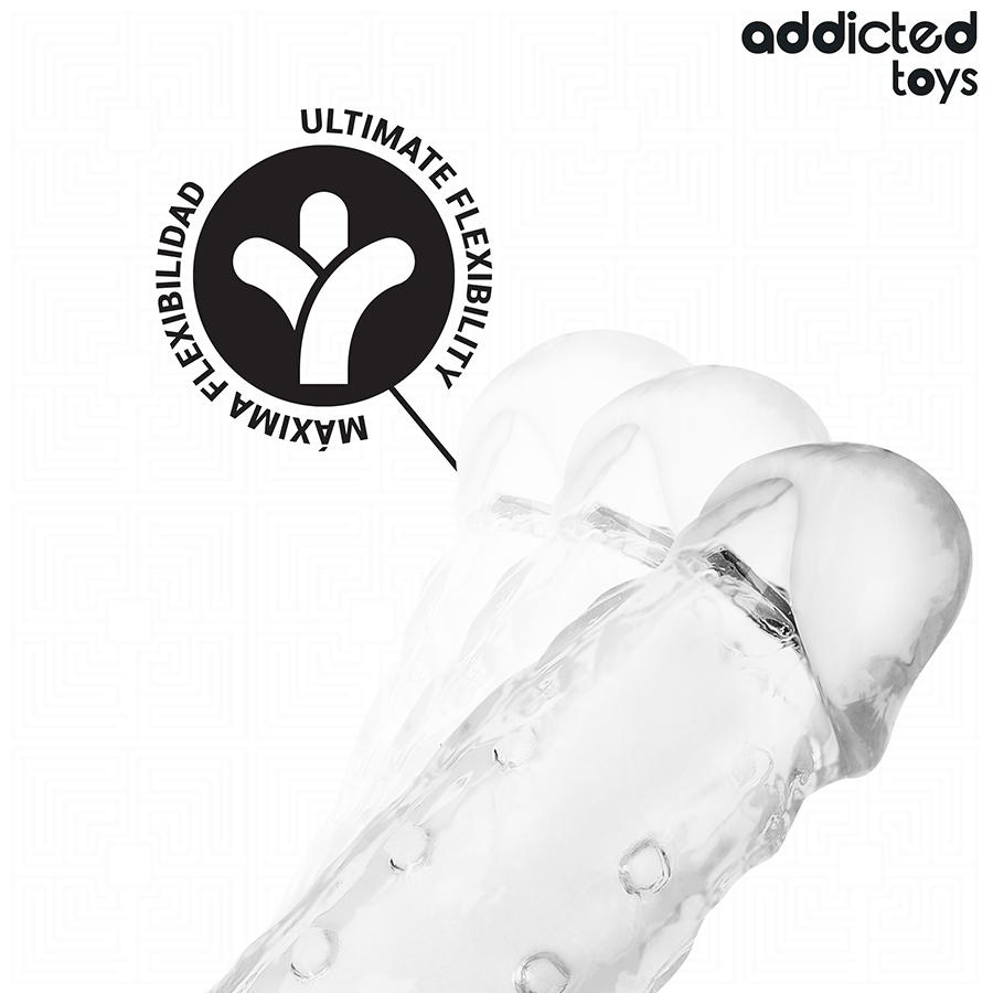 ADDICTED TOYS - TRANSPARENT PENIS SHEATH SIZE M 27 CM - NOCTURNA DESIRES