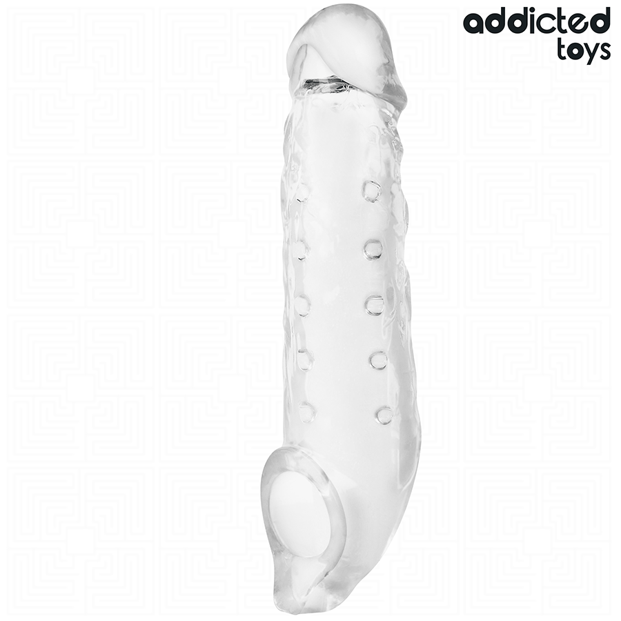 ADDICTED TOYS - TRANSPARENT PENIS SHEATH SIZE M 27 CM - NOCTURNA DESIRES