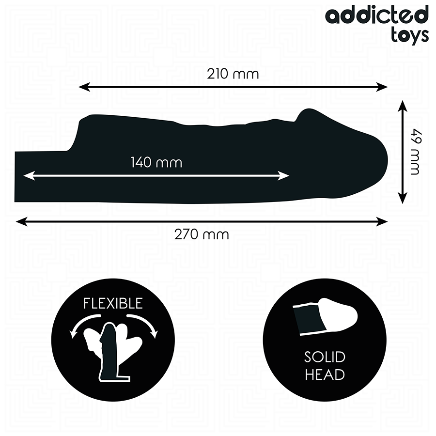 ADDICTED TOYS - TRANSPARENT PENIS SHEATH SIZE M 27 CM - NOCTURNA DESIRES