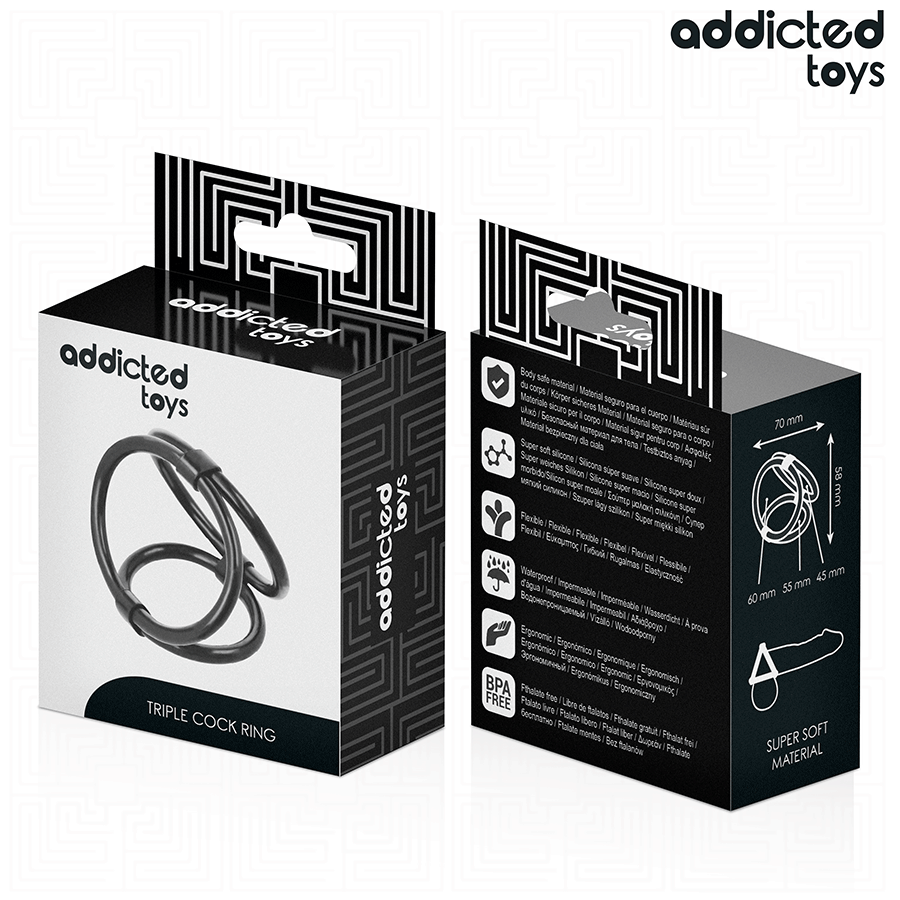 ADDICTED TOYS - TRIPLE PENIS RING - NOCTURNA DESIRES