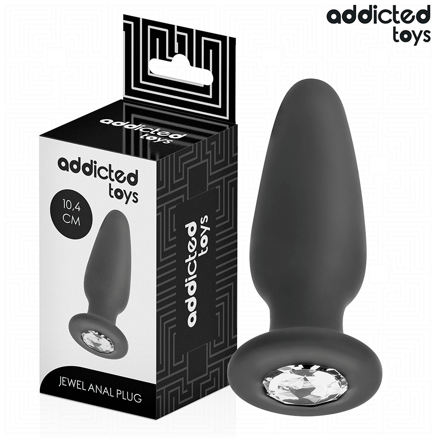 ADDICTED TOYS - ANAL PLUG WITH JEWEL SILICONE SIZE M 10.4 CM - NOCTURNA DESIRES