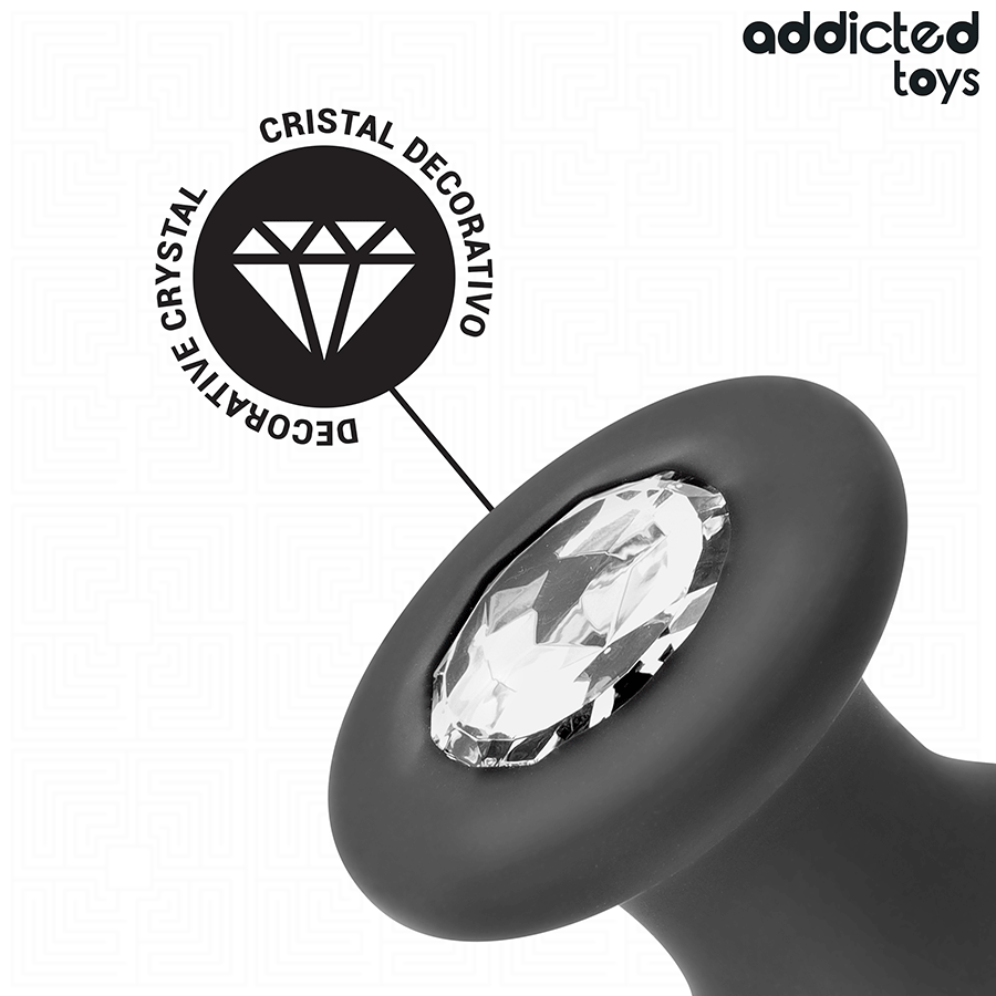 ADDICTED TOYS - ANAL PLUG WITH JEWEL SILICONE SIZE M 10.4 CM - NOCTURNA DESIRES