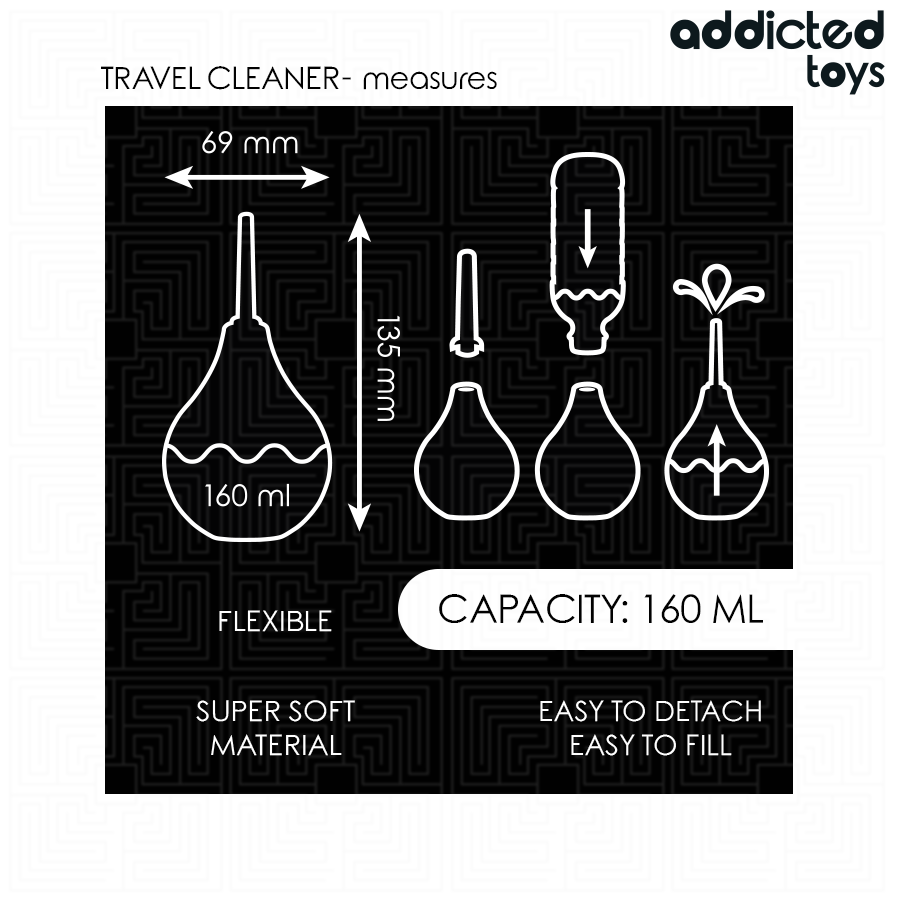 ADDICTED TOYS - TRAVEL ANAL CLEANER SIZE M 160 ML - NOCTURNA DESIRES