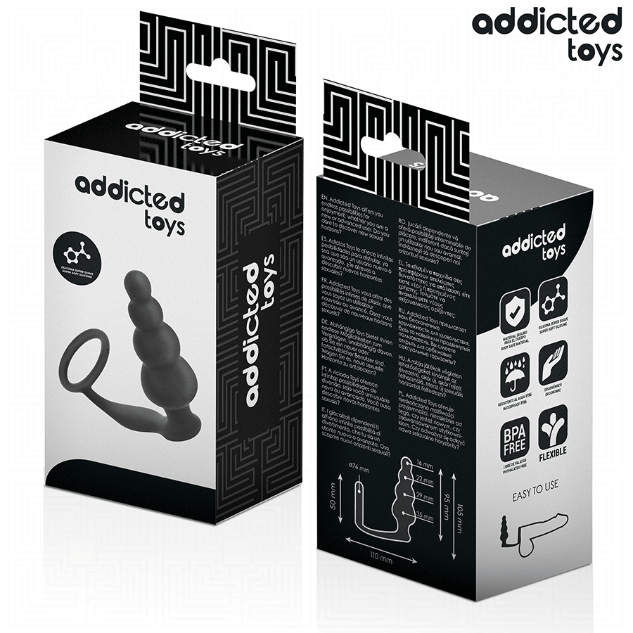 ADDICTED TOYS - ANAL PLUG WITH RING SILICONE MODEL 5 - NOCTURNA DESIRES