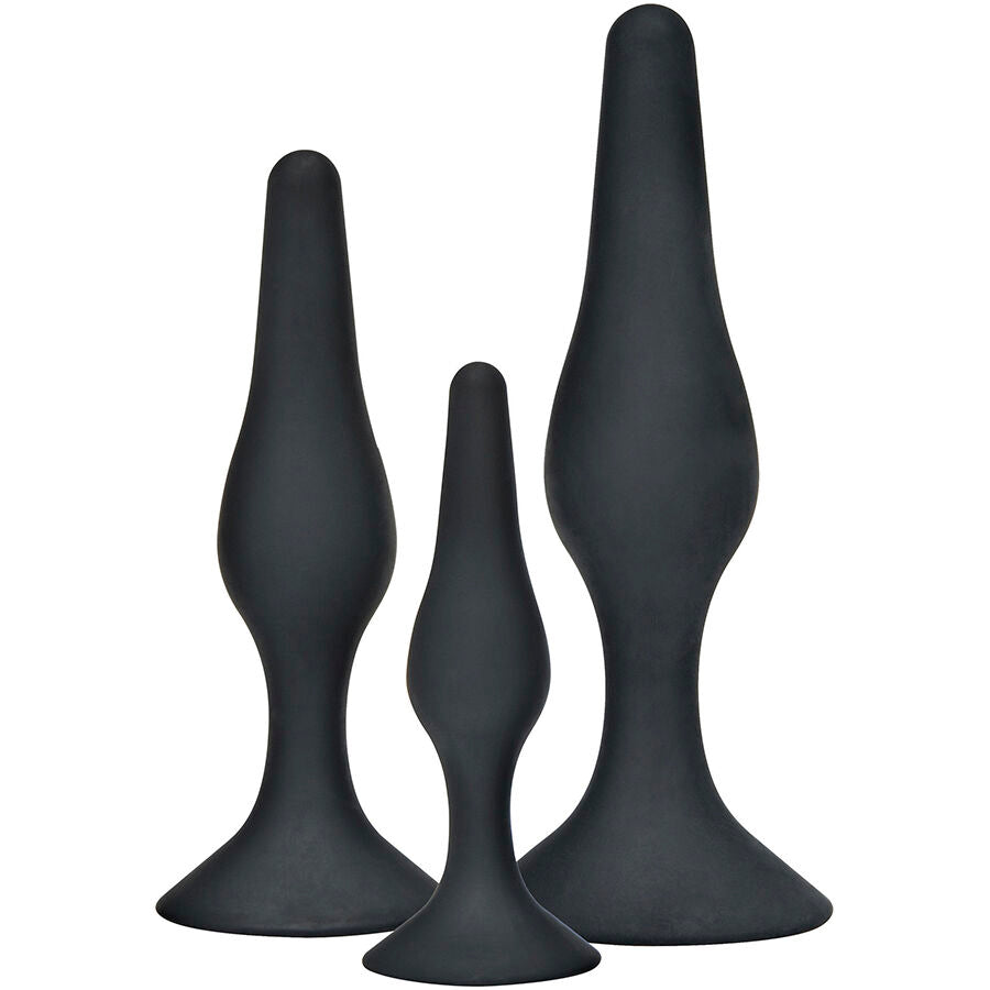 TOYJOY - ANAL PLAY CURVY COMPANIONS ANAL PLUG 3 PIECES BLACK - NOCTURNA DESIRES