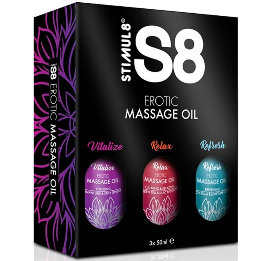 STIMUL8 - S8 MASSAGE OIL BOX 3 X 50 ML - NOCTURNA DESIRES
