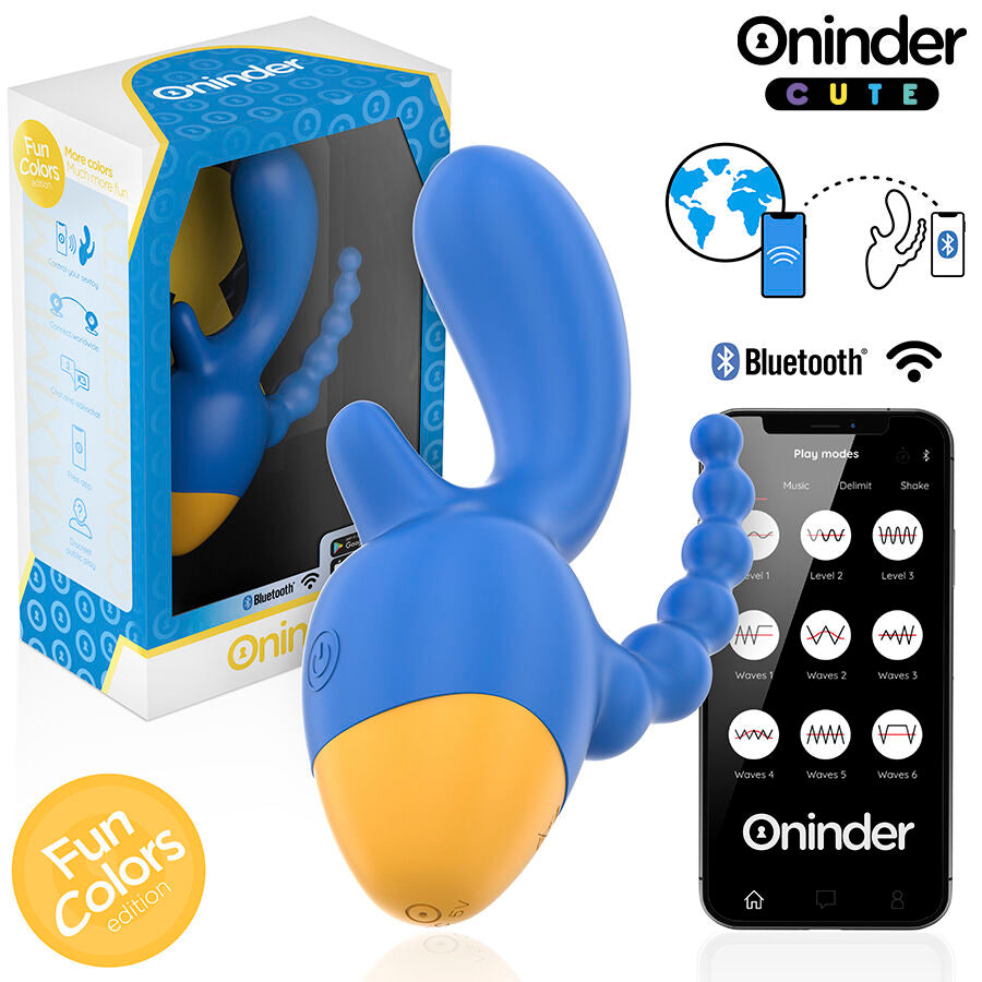 ONINDER CUTE - LOVE 3 SOME TRIPLE VIBRATOR - FREE WORLDWIDE APP - NOCTURNA DESIRES