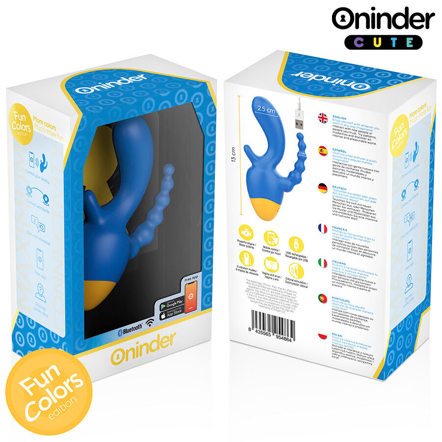 ONINDER CUTE - LOVE 3 SOME TRIPLE VIBRATOR - FREE WORLDWIDE APP - NOCTURNA DESIRES