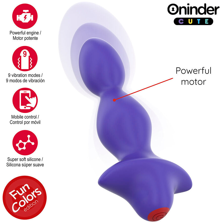 ONINDER CUTE - LOVE BUTT VIBRATING ANAL PLUG DILATOR - FREE WORLDWIDE APP - NOCTURNA DESIRES