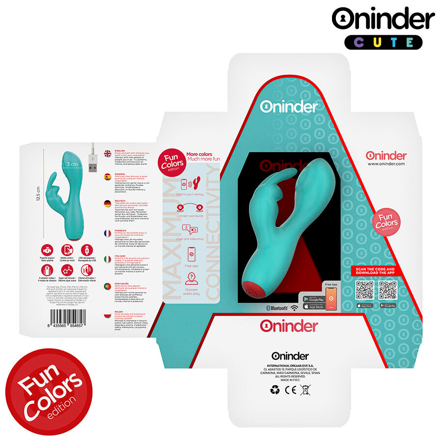 ONINDER CUTE - LOVE BUNNY G-SPOT CLITORAL VIBRATOR - FREE WORLDWIDE APP - NOCTURNA DESIRES