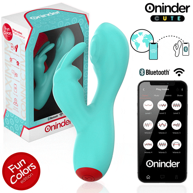 ONINDER CUTE - LOVE BUNNY G-SPOT CLITORAL VIBRATOR - FREE WORLDWIDE APP - NOCTURNA DESIRES