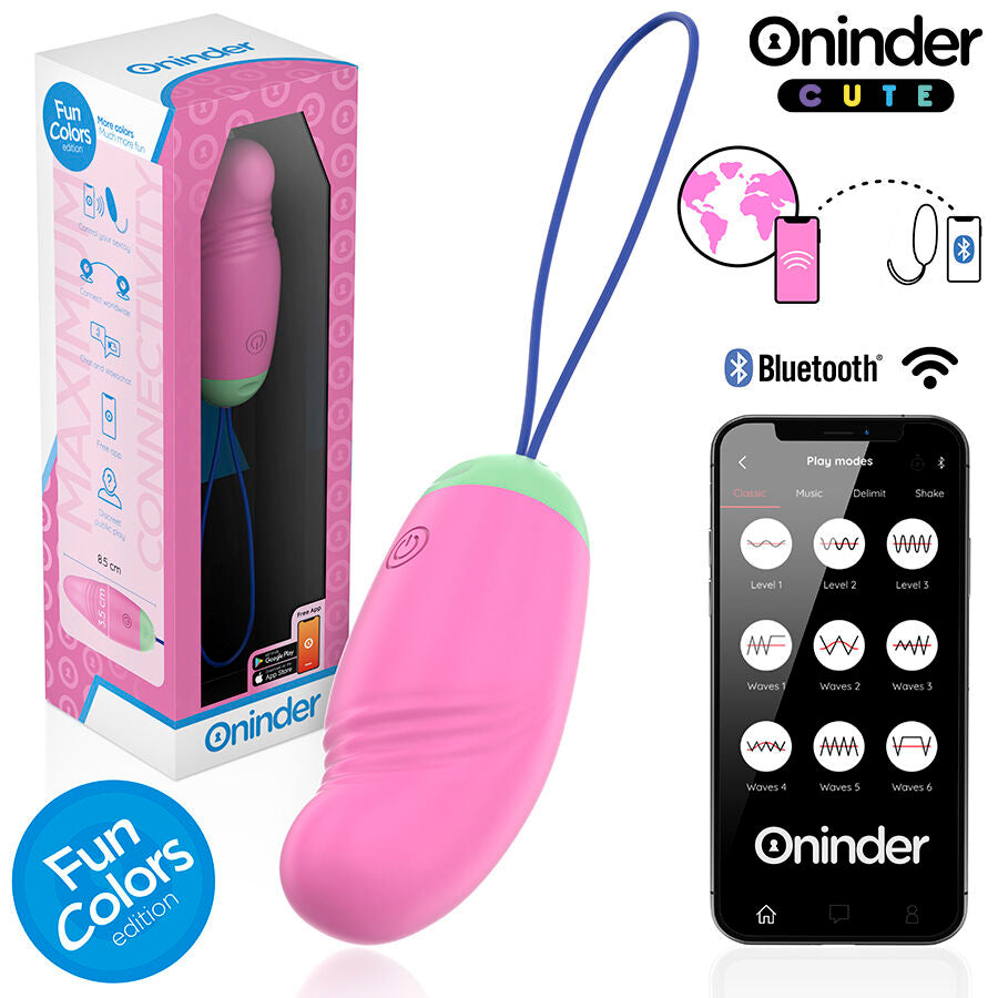 ONINDER CUTE - LOVE PLEASURE 360° VIBRATING-ROTATING SILICONE EGG - FREE GLOBAL APP - NOCTURNA DESIRES