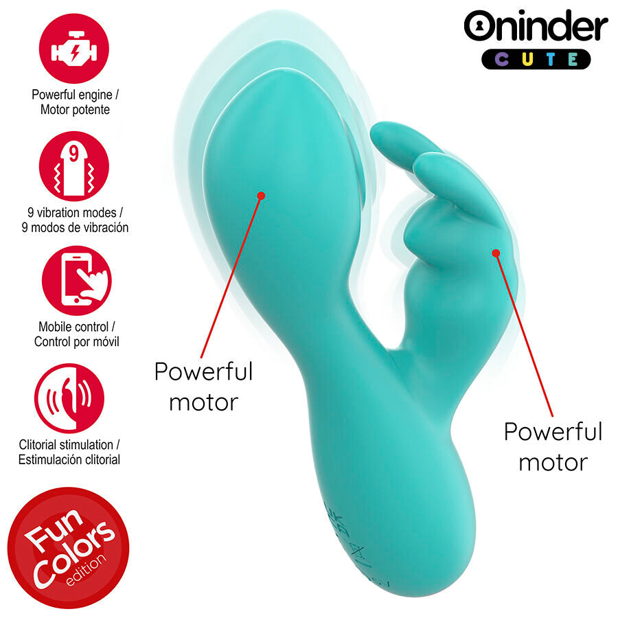 ONINDER CUTE - LOVE BUNNY G-SPOT CLITORAL VIBRATOR - FREE WORLDWIDE APP - NOCTURNA DESIRES