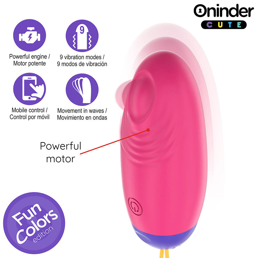ONINDER CUTE - LOVE PLEASURE VIBRO-WAVE TAPPING SILICONE EGG - FREE GLOBAL APP - NOCTURNA DESIRES